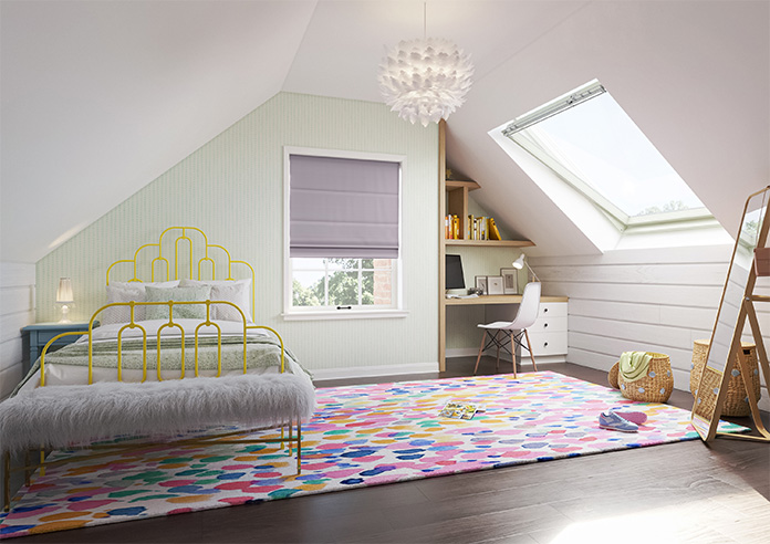 Menton, Pearl Violet - Motorised Roman Blind - Image 6
